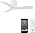 WAC Smart Fan: 44in Matte White Flush Mount, Alexa & App Compatible