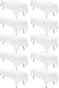 10 Pack 60 x 102 in Tablecloth White - Washable, Wrinkle Resistant