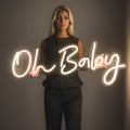 Oh Baby Neon Sign 38x15 in Large LED Backdrop - Dimmable Party Light