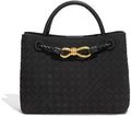 Woven Tote Bag for Women Leather Shoulder Handbag - Compact Carry