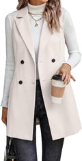 Long Vest for Women Sleeveless Tweed Blazer - Professional Layering