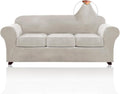 Velvet Couch Covers for 3 Cushion Sofa - Soft 4 Piece Protector