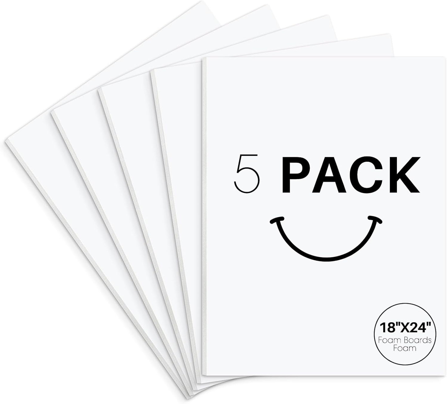 Acid Free Foam Boards 5 Pack 18x24 for Crafts and Presentations