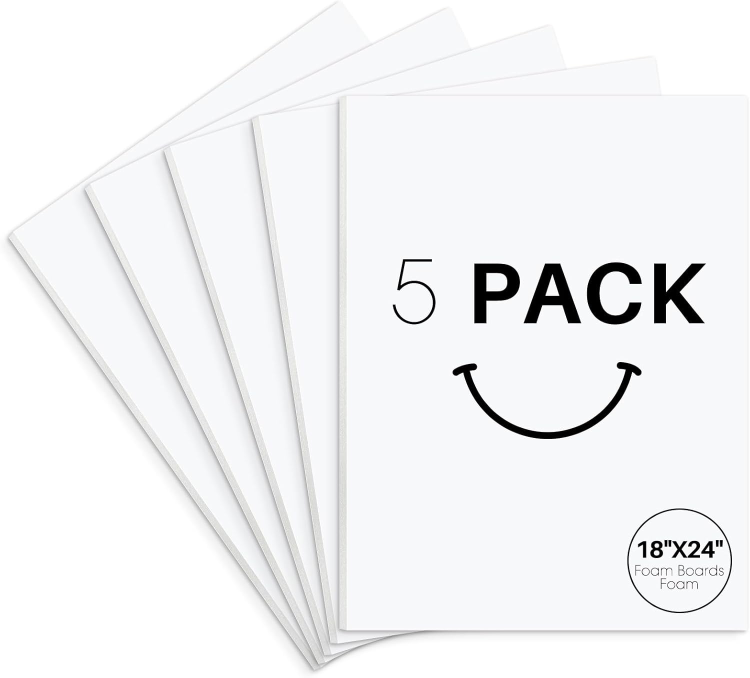 Acid Free Foam Boards 5 Pack 18x24 for Crafts and Presentations