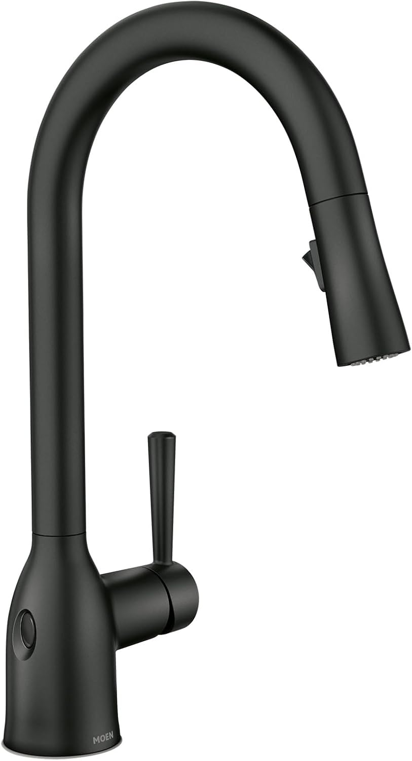 Moen Adler Matte Black Touchless Kitchen Faucet with Power Clean