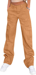 Lepunuo Cargo Pants for Women High Waisted Baggy Wide Leg Wicking