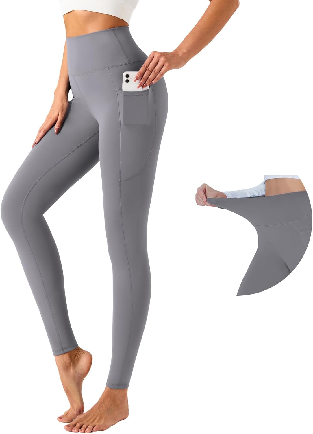 UNACOO Tummy Control Yoga Pants with Pockets