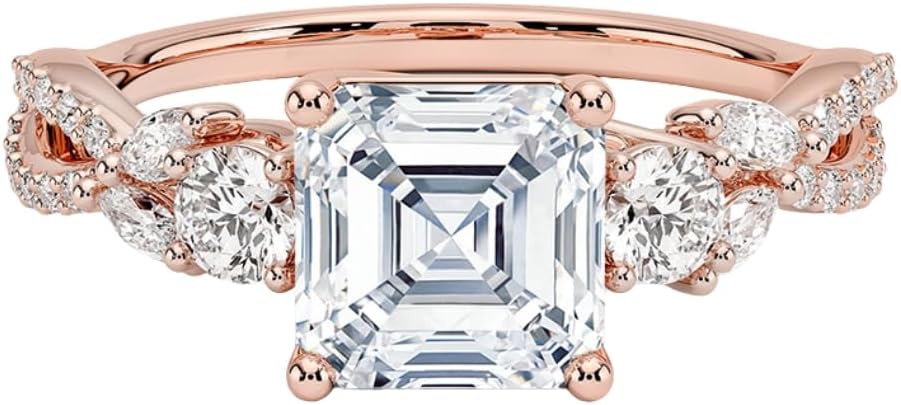 1-3 CT Moissanite Engagement Ring in Solid Gold & Silver Options