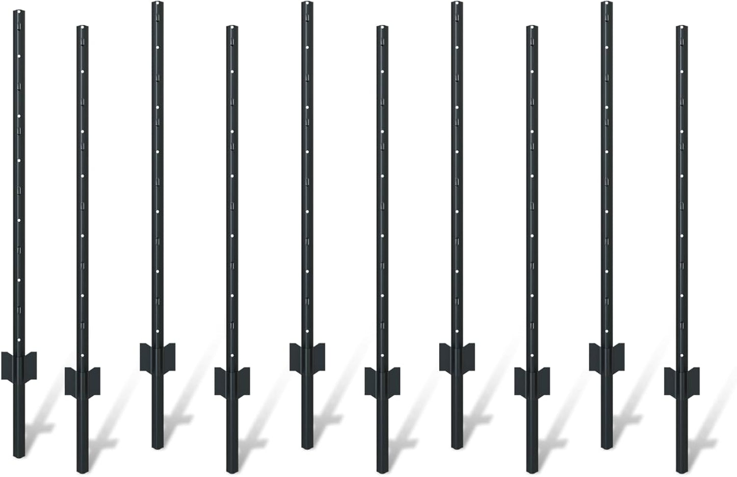 Black PVC Coated Metal Fence Posts for Easy Installation Outdoors
