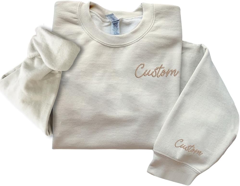 Personalized Embroidered Christmas Sweatshirt by Evamall