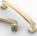 5 in Brushed Brass Cabinet Handles 10 Pack - Solid Gold Finish