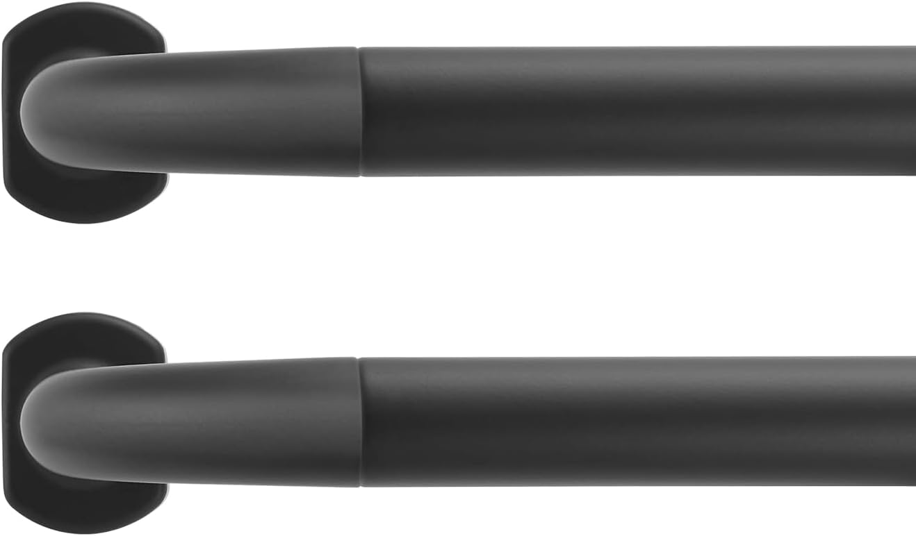 Room Darkening Curtain Rod Set with Aluminum Finials - 2 Pack