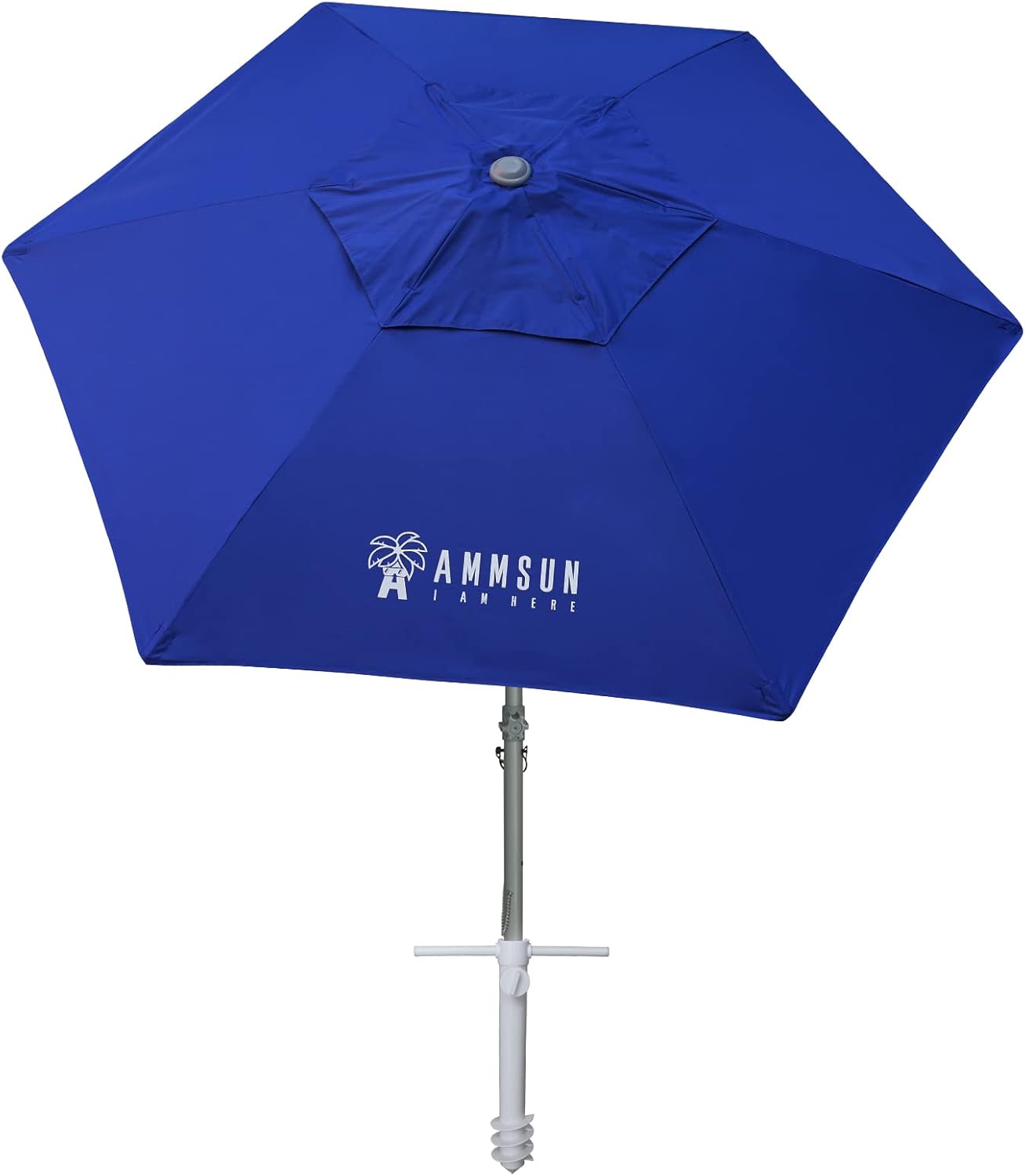 8ft Large Beach Umbrella with Sand Anchor and Adjustable Height