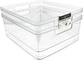 Isaac Jacobs 2-Pack Large Clear Storage Bins - Space Saving Organizers