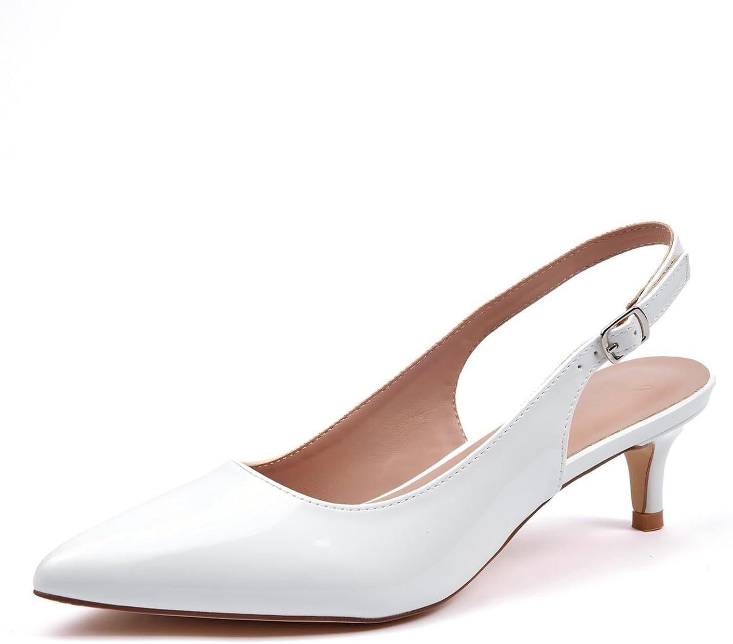 GENSHUO Low Kitten Heels Women's Slingback Dressy Pumps Review