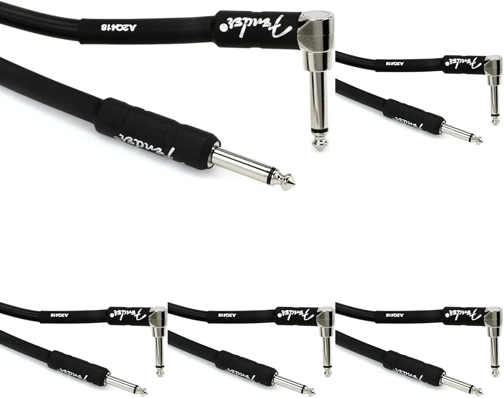 Fender Professional Series Instrument Cable Pack of 5, 18.6ft