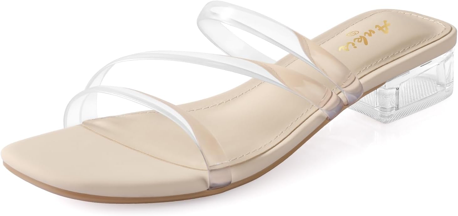 Ankis Black Nude White Strappy Heels for Women - Stylish Comfort