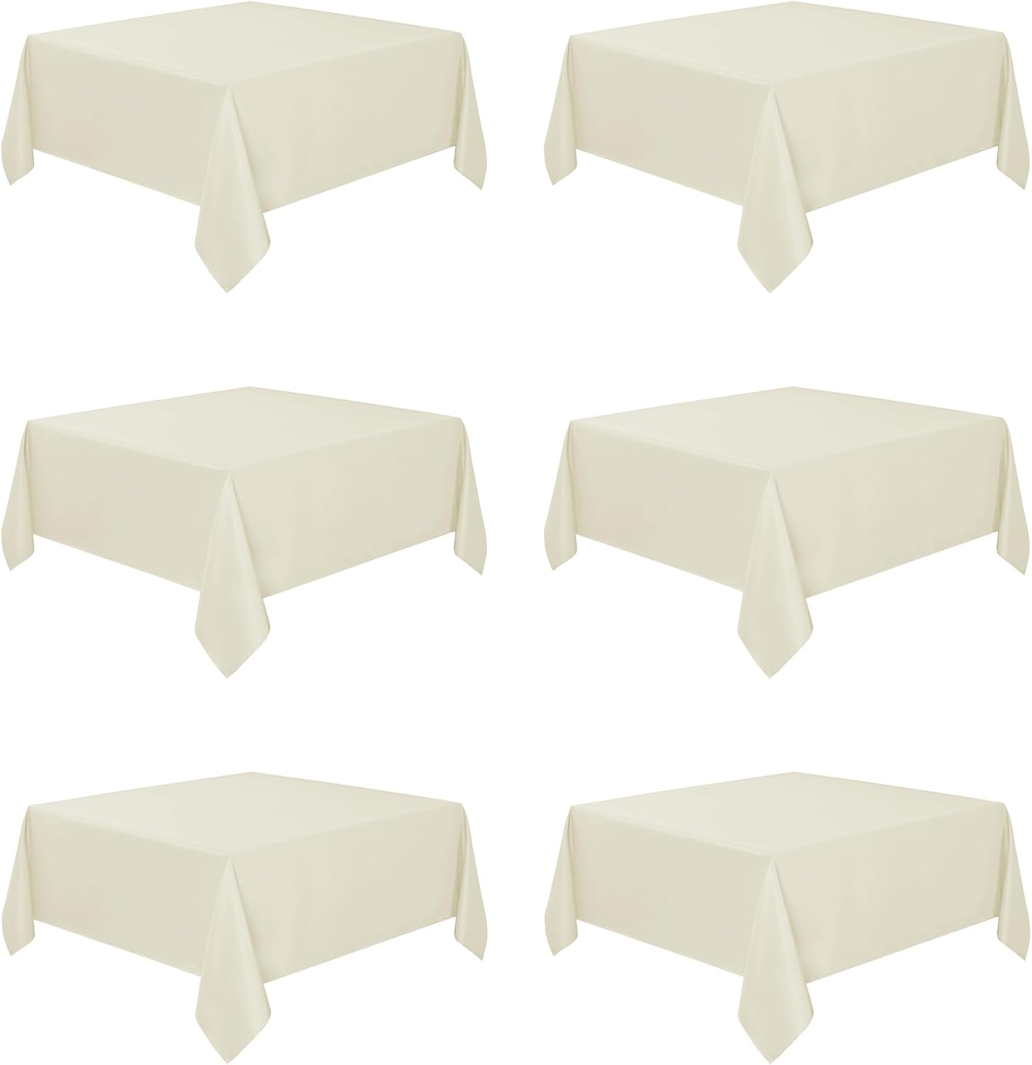 Fitable 6 Pack Square Tablecloths - Stain Resistant & Reusable