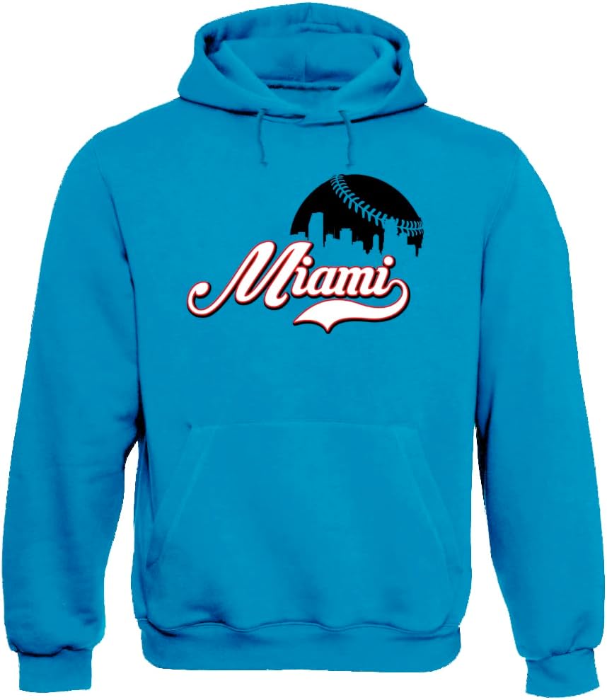Xtreme Apparrel Cityscape Skyline Men's Hoodie for Baseball Fans