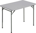 3ft Grey Folding Table Rectangular Portable HDPE Top - Sturdy
