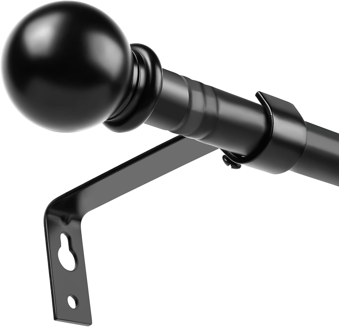 Matte Black Adjustable Curtain Rod Set - Enhance Any Room!