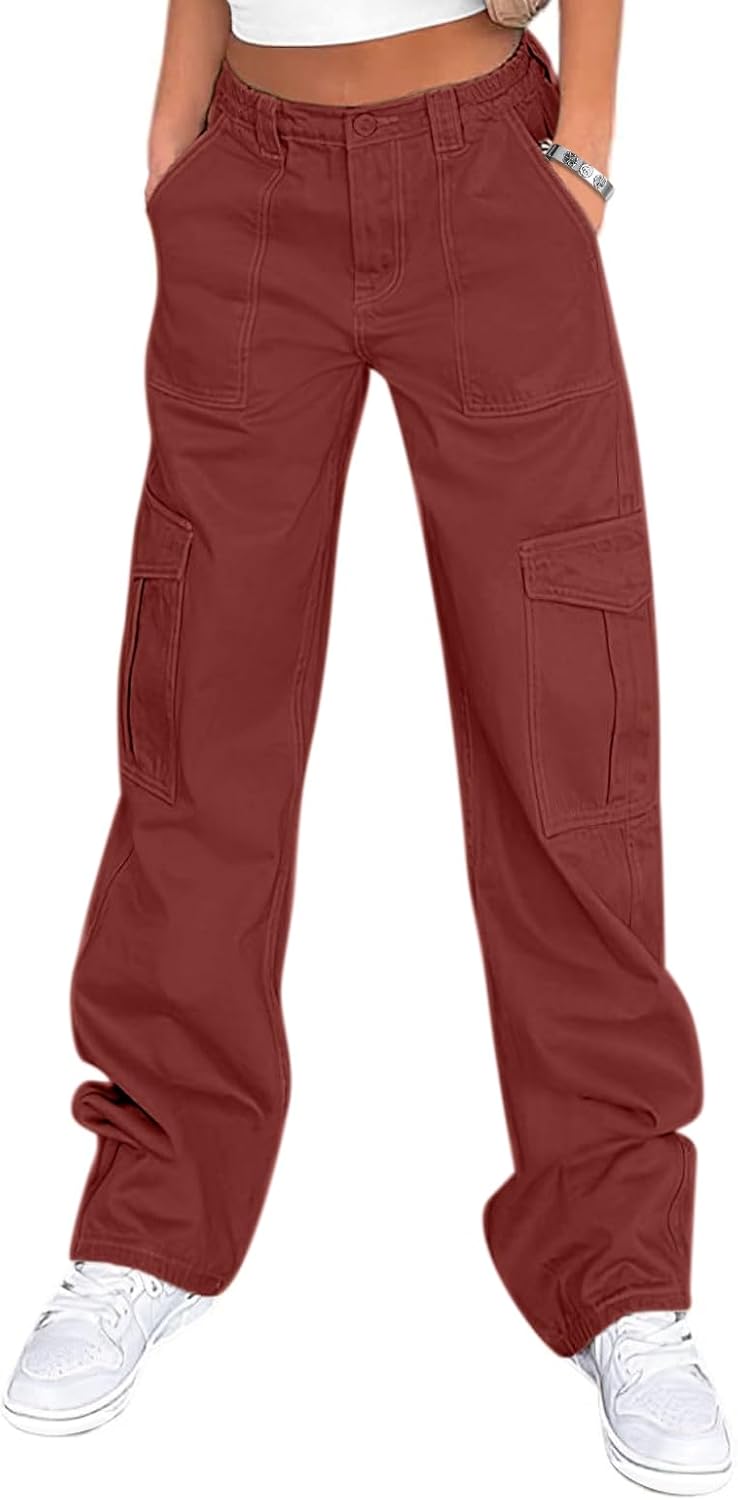 Lepunuo Cargo Pants for Women: High Waisted Y2K Streetwear