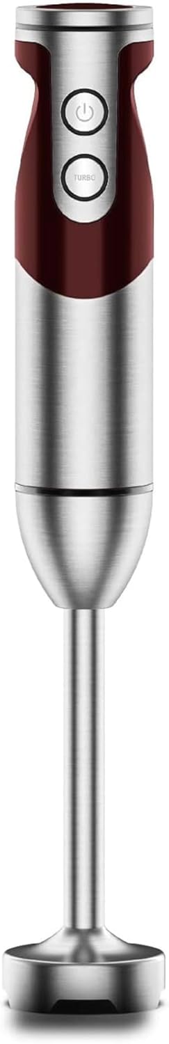 MEGAWISE 12-Speed Hand Blender: No Attachments, Easy to Clean for Perfect Smoothies!  (RED)