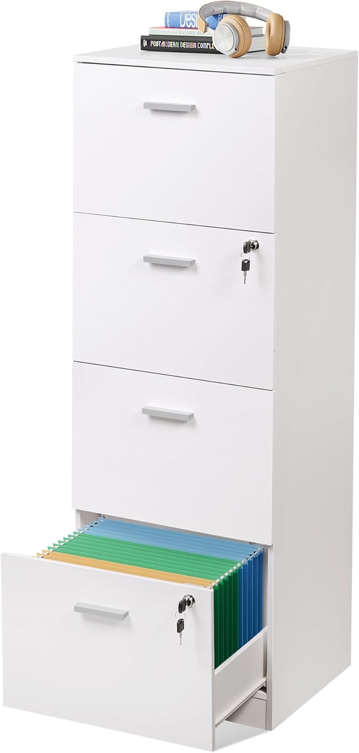 DEVAISE 4 Drawer File Cabinet with Lock for Home Office Storage