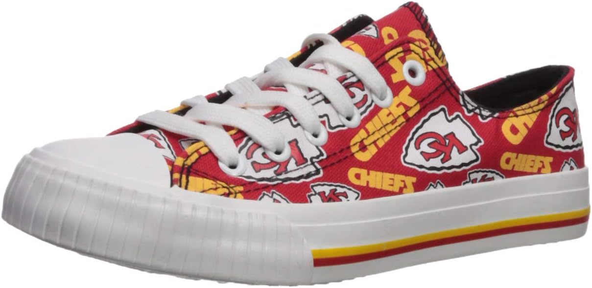 FOCO NFL Womens Team Logo Low Top Canvas Sneakers for Fans