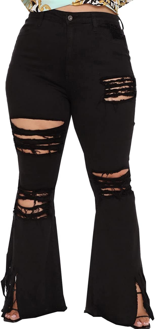 Plus Size Bell Bottom Jeans for Women - Classic Flared Denim