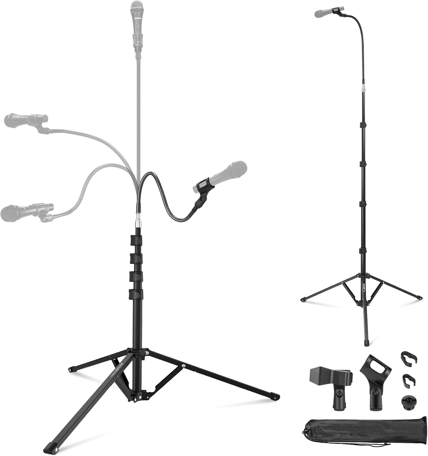 NEEWER Microphone Stand with Flexible Arm for Vlogging & Streaming