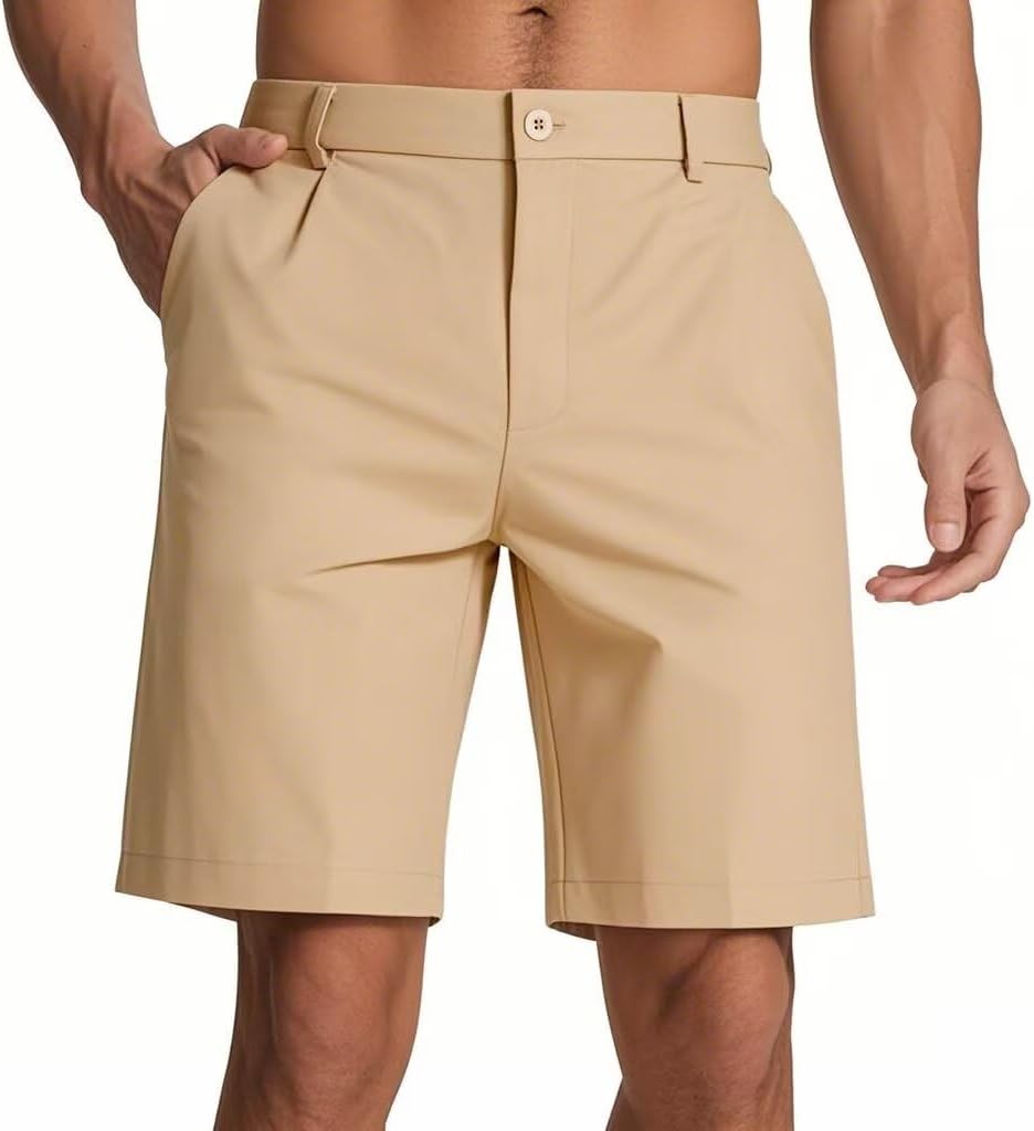 Men's Classic Fit Golf Shorts with 4 Pockets for Comfort