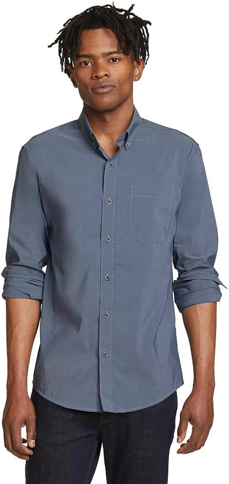 Eddie Bauer Men's Voyager Flex Long-Sleeve Shirt for Comfort