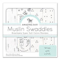 Amazing Baby Muslin Swaddle Blanket Set of 4 - Large 46 in Square