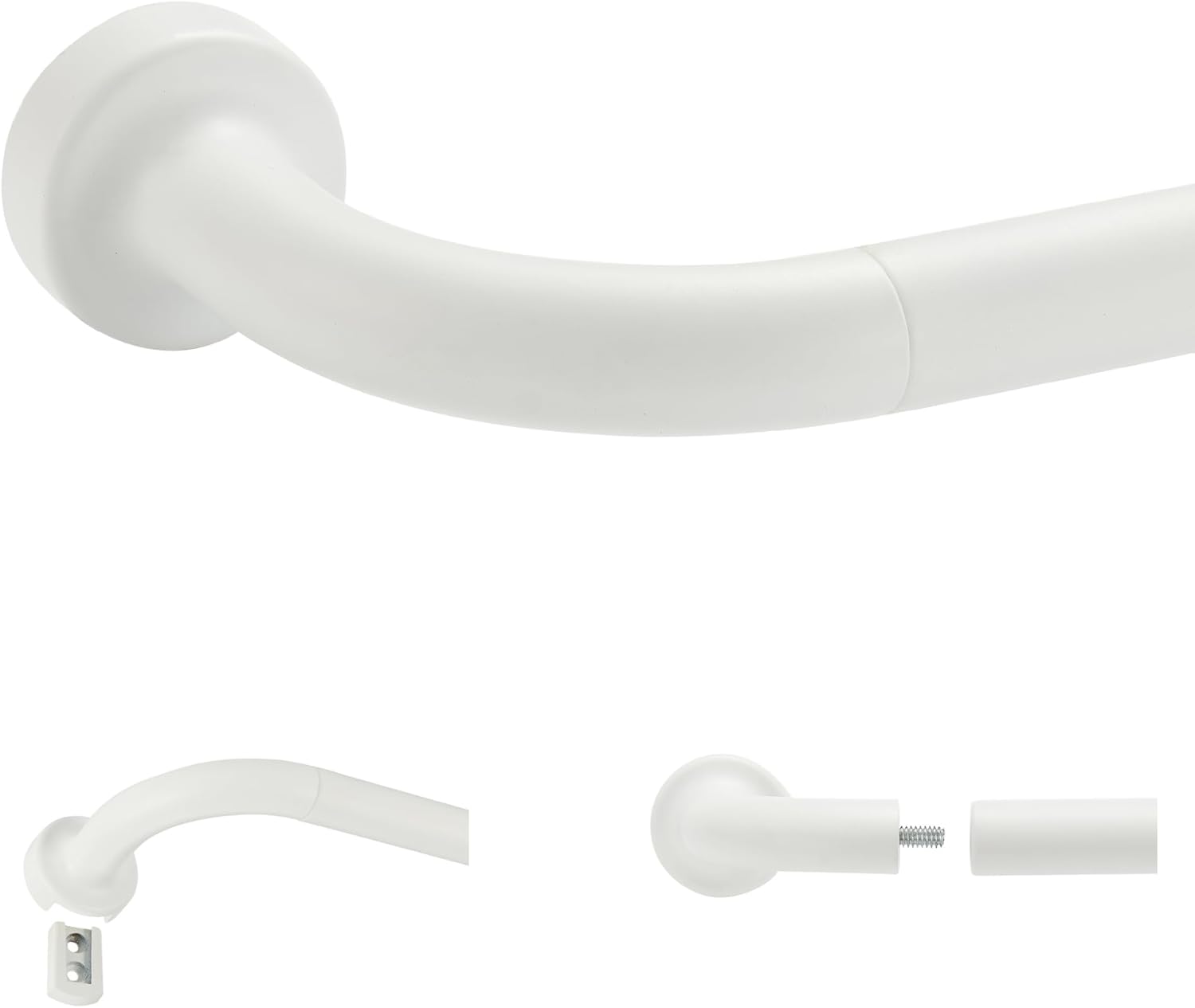 Matte White Disc Curtain Rods for Stylish Room Darkening