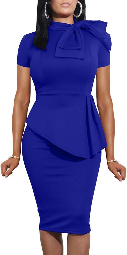 LAGSHIAN Women Fashion Peplum Bodycon Pencil Party Dress Review
