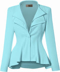Women's Casual Work Double Lapel Peplum Blazer - Comfortable Fit About
