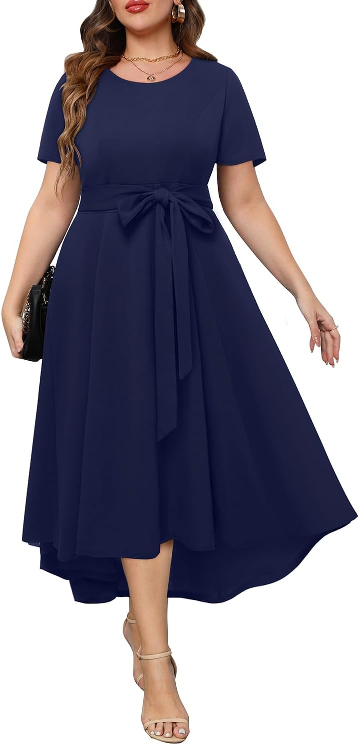 Stylish Plus Size High Low Dress for Wedding Guests and More