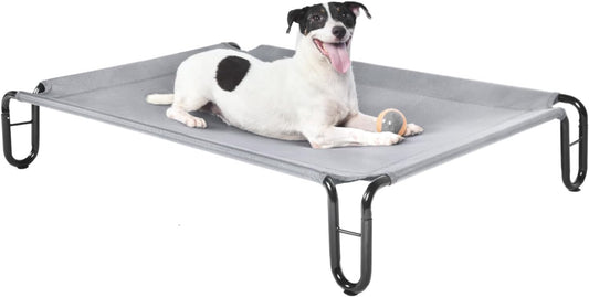 Pettycare Elevated Outdoor Dog Bed for Medium Dogs, Grey