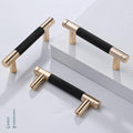 3 in 76 mm Barrel Cabinet Pulls Gold and Black - Elegant 12-Pack