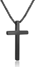 M MOOHAM Cross Necklace for Men in Silver Black Gold Styles