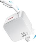 Fast 35W Retractable Wall Charger for iPhone & iPad - Home, Travel, Office