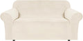 H.VERSAILTEX Stretch Velvet Loveseat Covers for 2 Cushion Couch