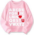 I Love U Heart Graphic Kids Sweatshirt