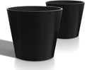 Wide Planters for Outdoor Plants 20 in - Extra Large Round 2-Pack