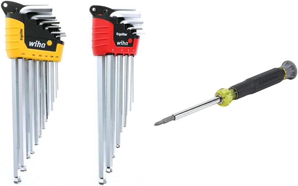 Wiha MagicRing Ball End Hex L-Key Set & Klein 4-in-1 Screwdriver