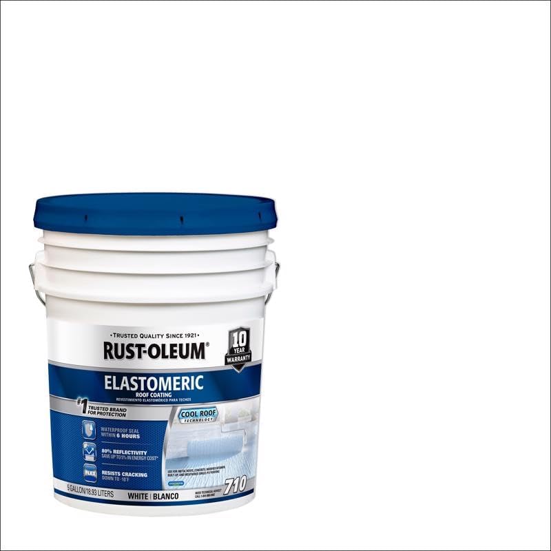 Rust-Oleum 4.75 Gallon Elastomeric Roof Coating for Durability