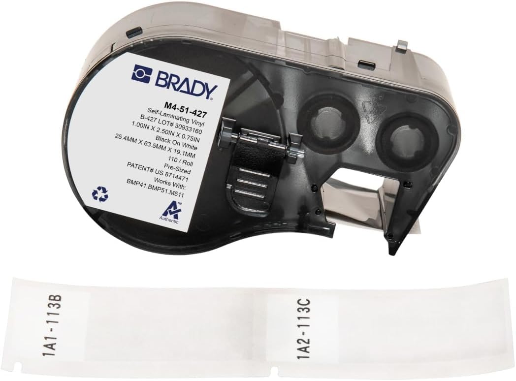 Brady Self-Laminating Vinyl Wrap Around Labels for BMP Printers
