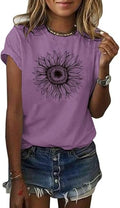 Sunflower Graphic Women's T Shirt Short Sleeve Tee - Loose Summer Top