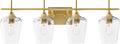 VONLUCE 4-Light Bathroom Vanity Light - Modern Gold Wall Sconce